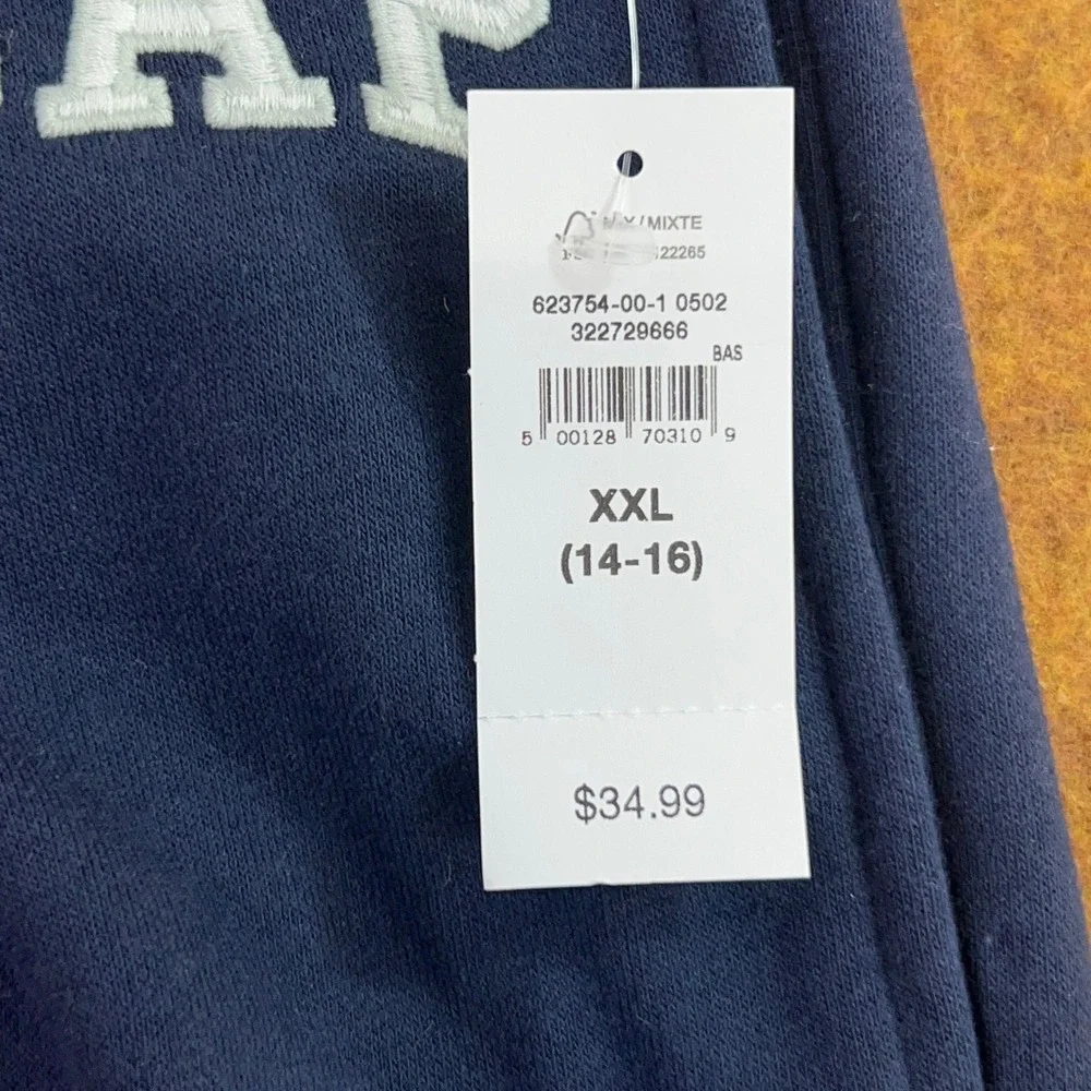 Gap Kids XXL (14-16) Navy Blue Embroidered Logo Fleece Jogger Sweatpants NWT